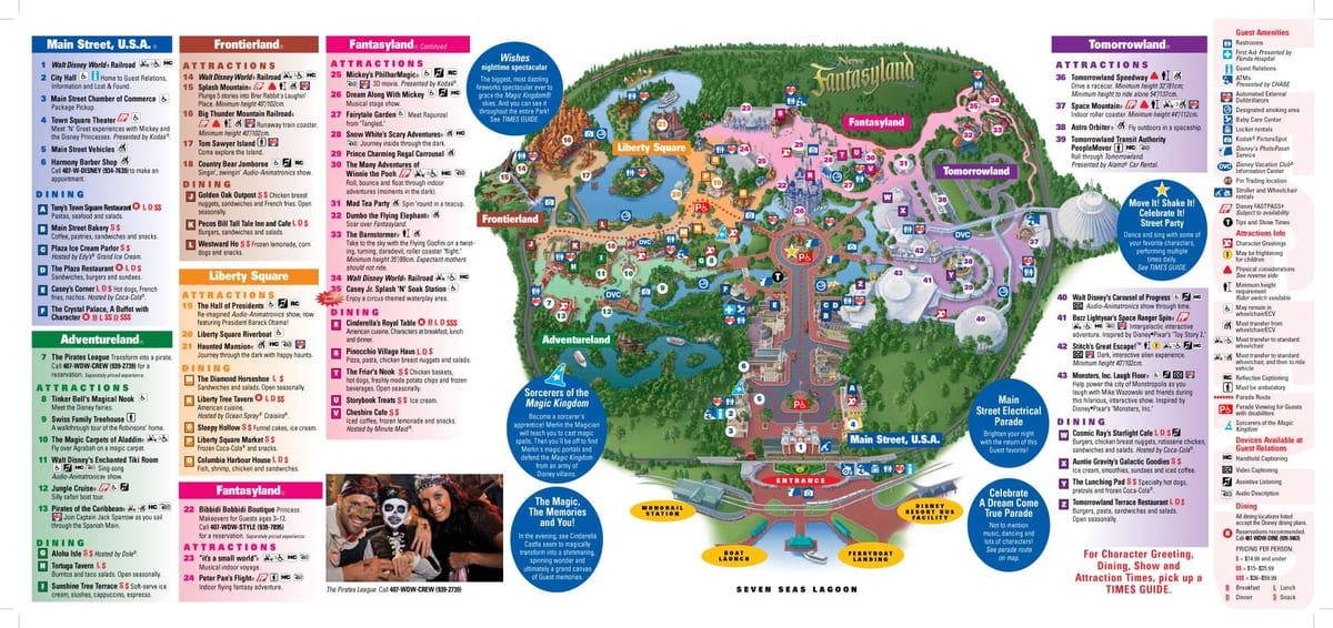 Disney World χάρτης Μαγικό Βασίλειο