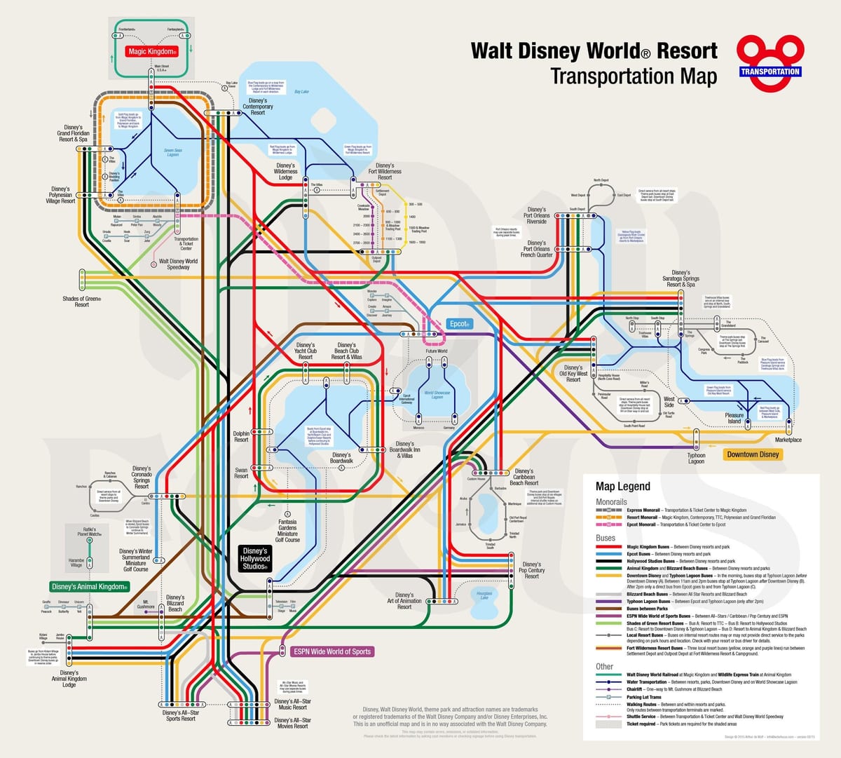 χάρτης της Disney World monorail