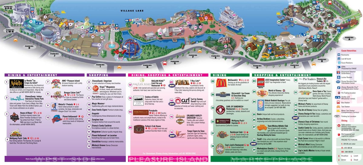 downtown Disney, Ορλάντο χάρτης