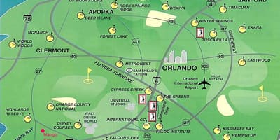 Χάρτης του Orlando γήπεδα γκολφ