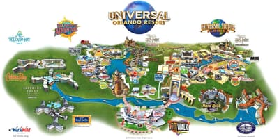 Το Universal Studios χάρτης Ορλάντο