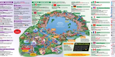 Το Disney World, EPCOT χάρτης