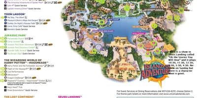 Τα Στούντιο της Universal Νησιά της Περιπέτειας χάρτης